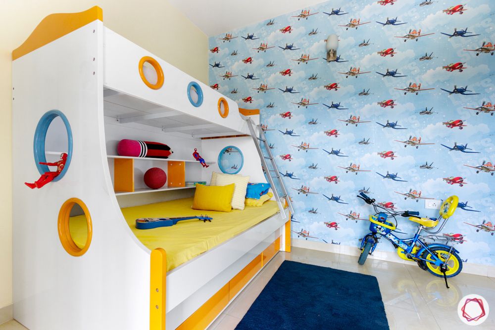 kids-bedroom-wallpaper-bunk-bed-storage-cycle