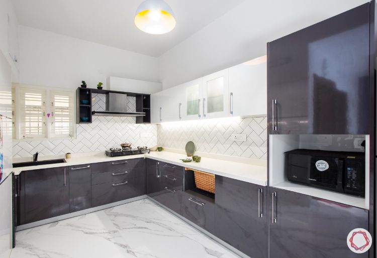 budget kitchens-two-toned kitchen-white countertop design