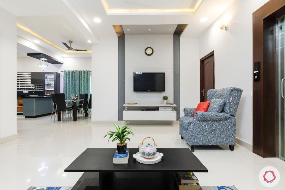top interior designers in hyderabad-living room-wooden frame-grey sofa designs-coffee table