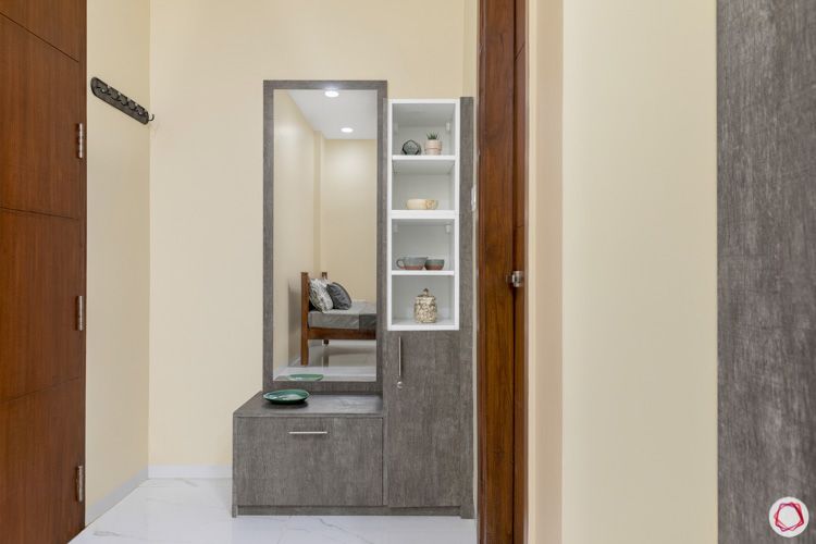 interior design in hyderabad-membrane finish dresser-parents bedroom
