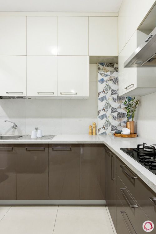 small compact kitchen ideas-white cabinets-brown cabinets-kitchen cabinet designs