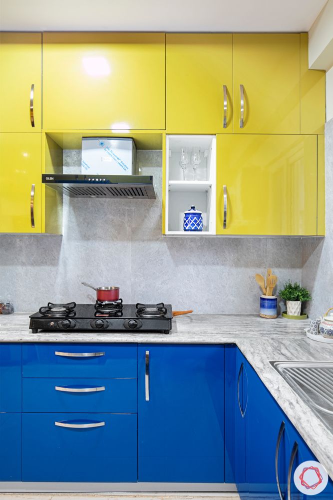 madhavaram serenity-kitchen-blue and yellow designs-tall unit-high gloss cabinets
