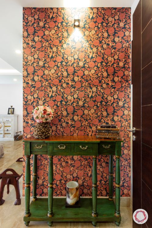 floral wallpaper designs-green console designs