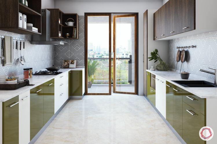 kitchen-layout-parallel-green-white-cabinets