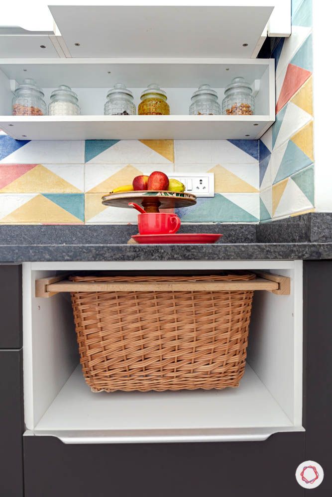 small modular kitchen design-wicker basket designs