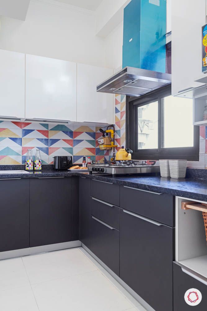 small modular kitchen design-two toned kitchen-white kitchen