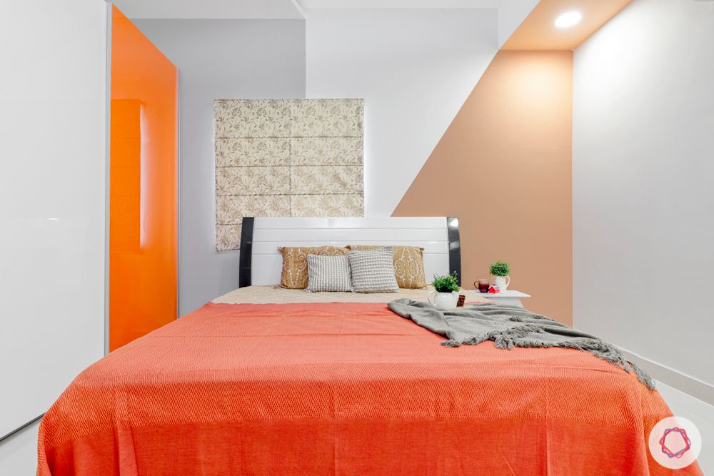 orange and white wardrobe-orange bedding