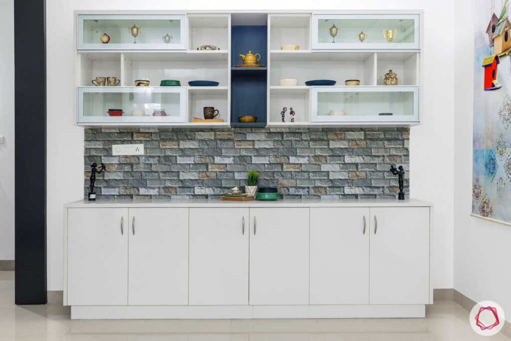 best interior designers in hyderabad-crockery cabinet-tile background