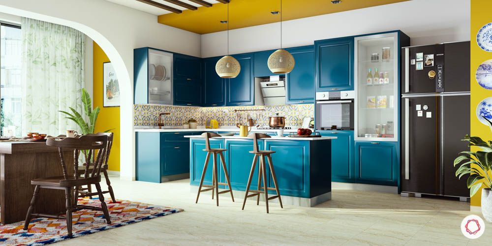 indian home decor-blue kitchen-goan decor