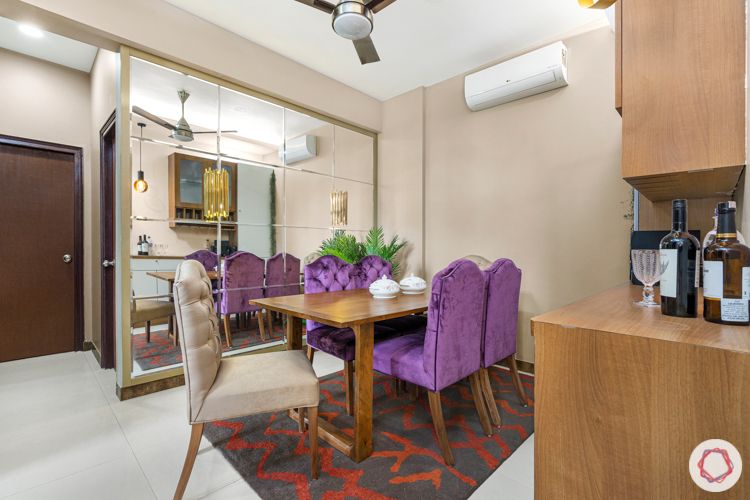2-bhk-home-design-dining-room-beige-chairs-purple-chairs