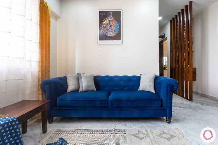 lodha luxuria priva-blue chesterfield sofa-blue sofa designs