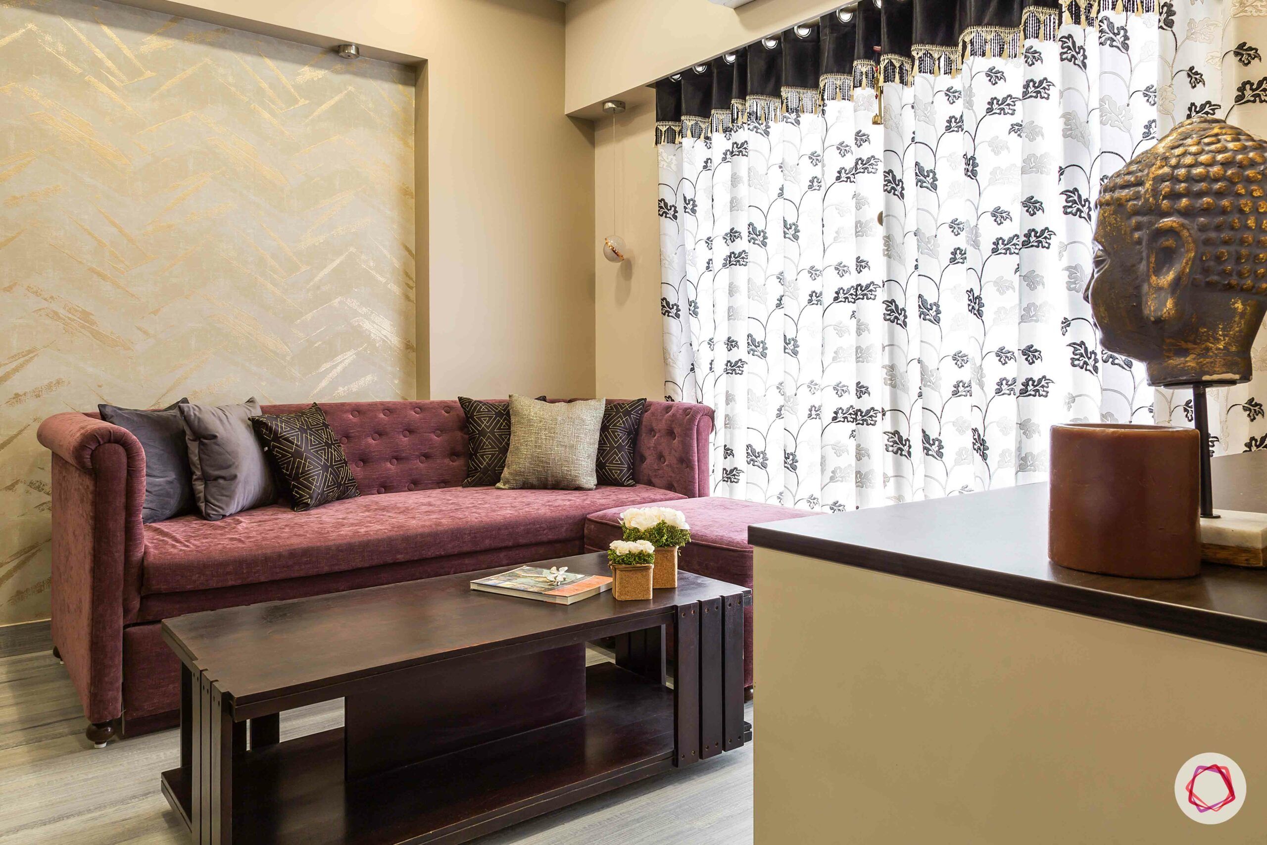 interior design in mumbai-berry coloured couch