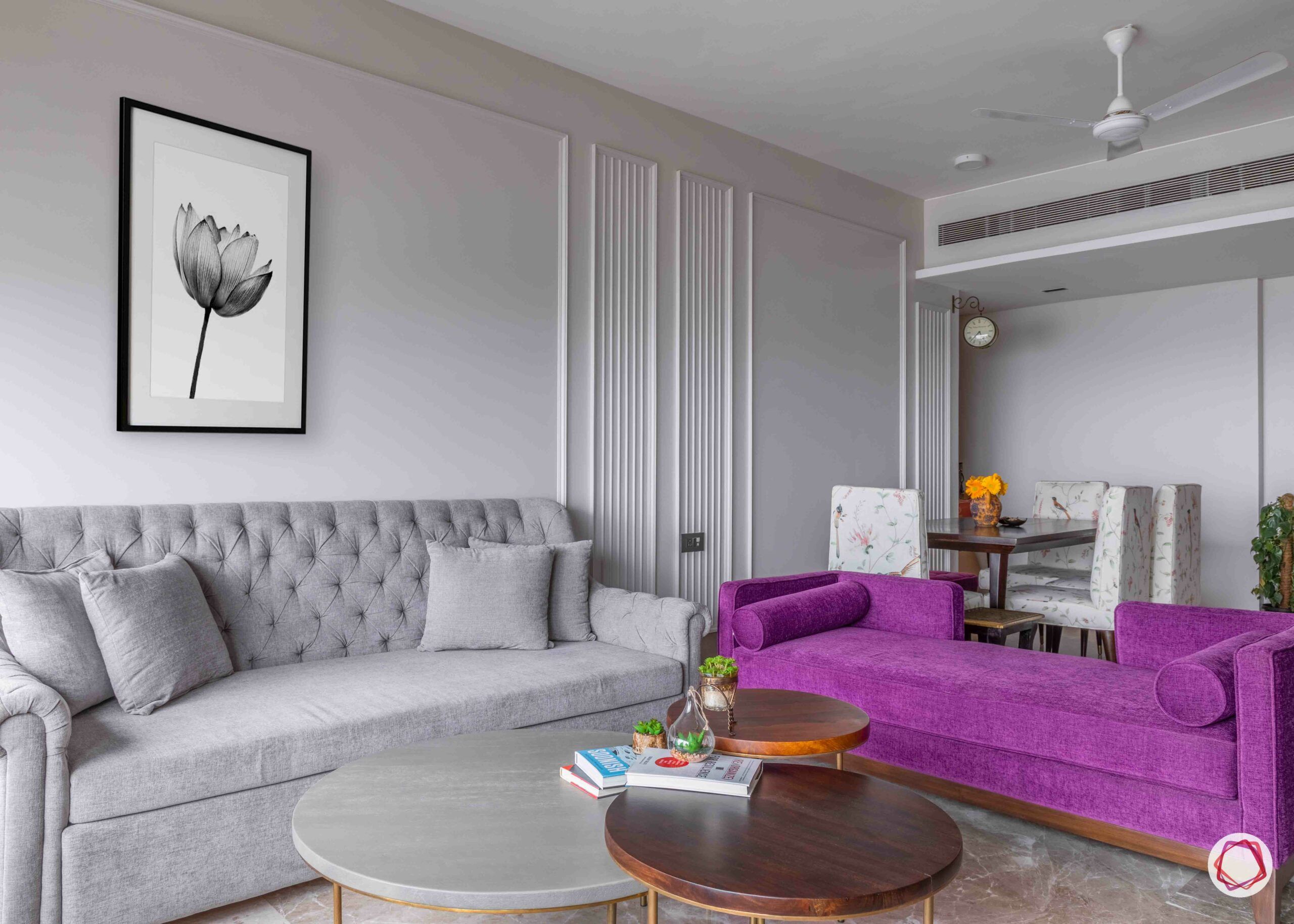 interior design in mumbai-grey couch-purple couch