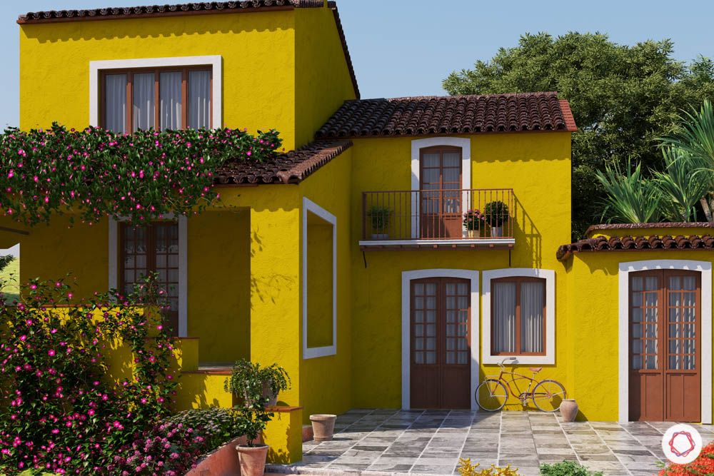 yellow house-tiled roof