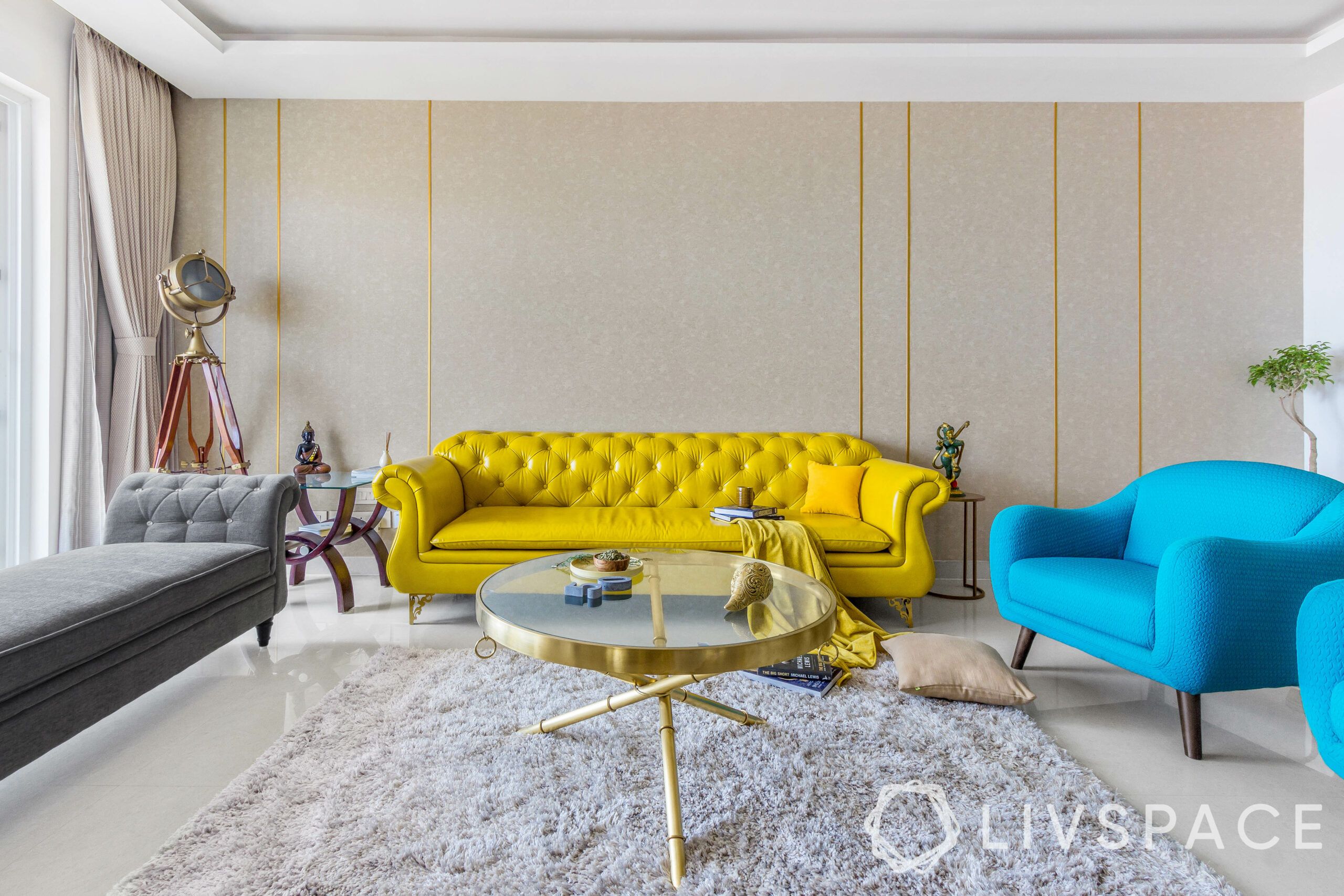 leather furniture-yellow-leatherette-living room