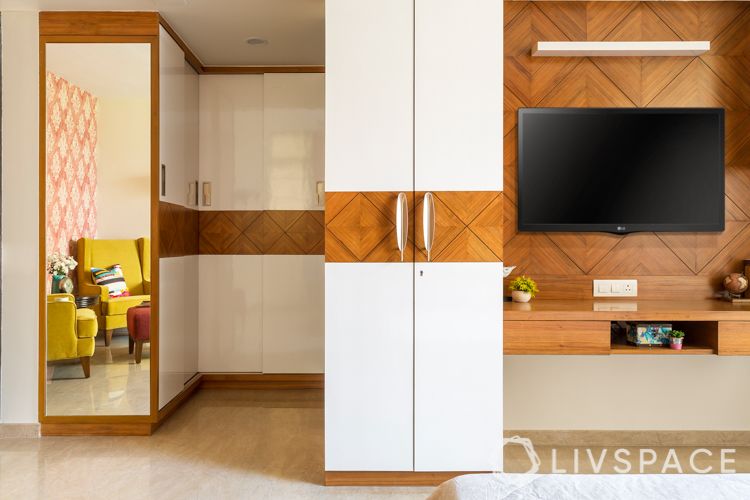 how to decorate home in low budget-wardrobes-knobs-tv unit