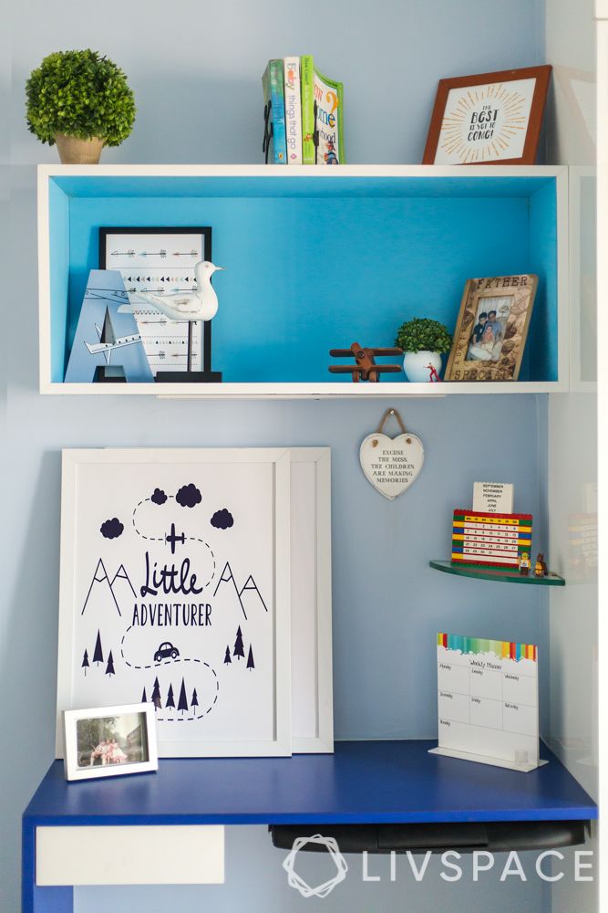 home-decor-hacks-study-unit-blue-floating-shelves