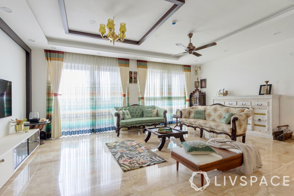 vintage-interior-design-living-room-sofas-chest-of-drawers-false-ceiling