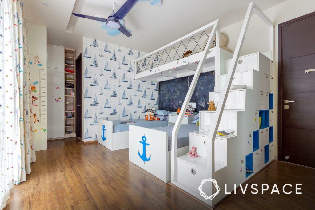 Smart storage ideas-loft cot-staircase-cabinets