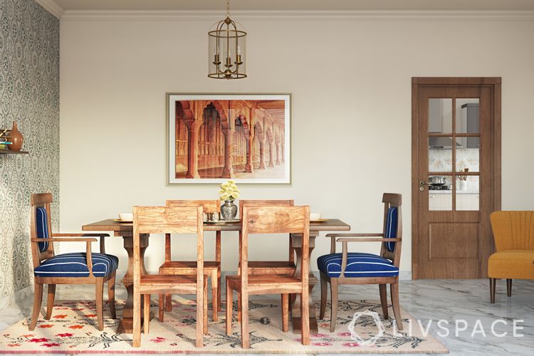 blue chairs-wooden dining chairs