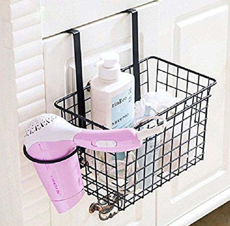 bathroom-accessories-amazon-basket-with-hair-dryer-holder