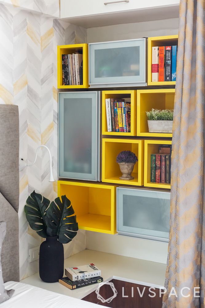  floating shelf designs-cube shelves-open and closed units