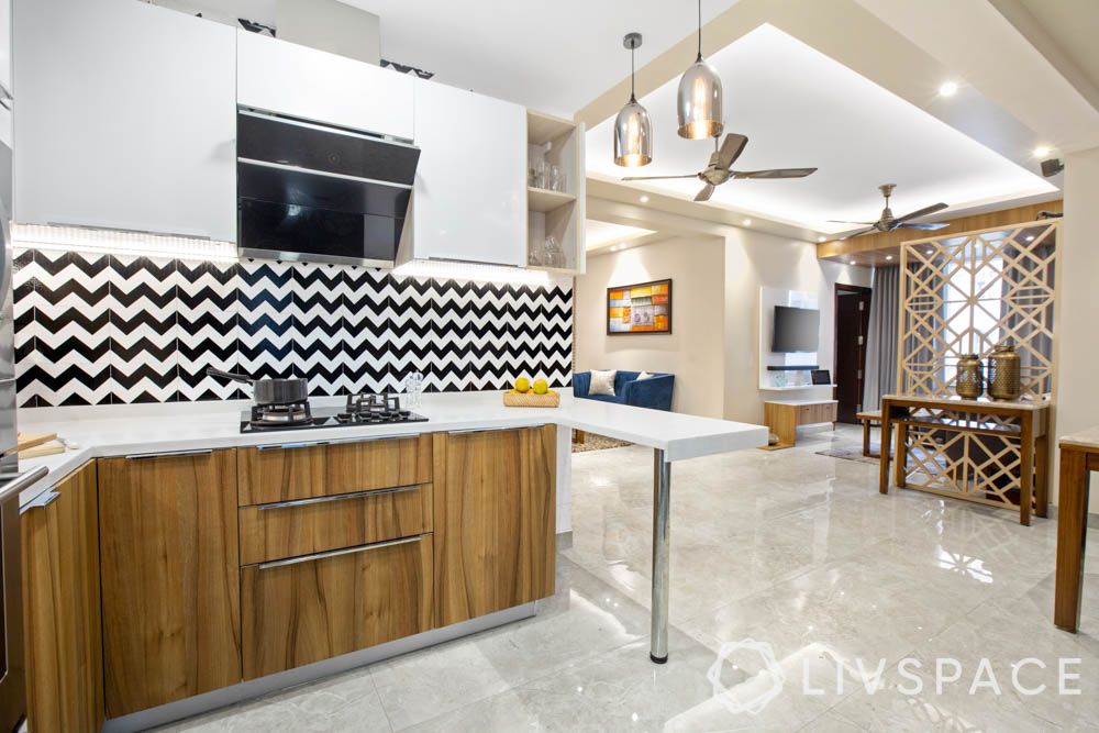 Chevron pattern-kitchen backsplash-tiles