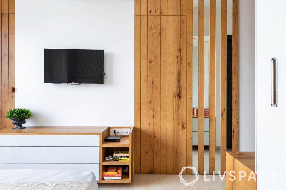 3bhk-house-design-master-bedroom-tv-unit