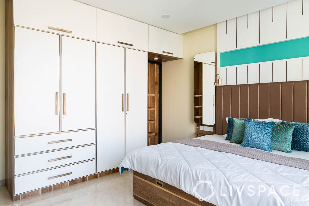 3bhk-house-design-parents-bedroom-laminate-wardrobe