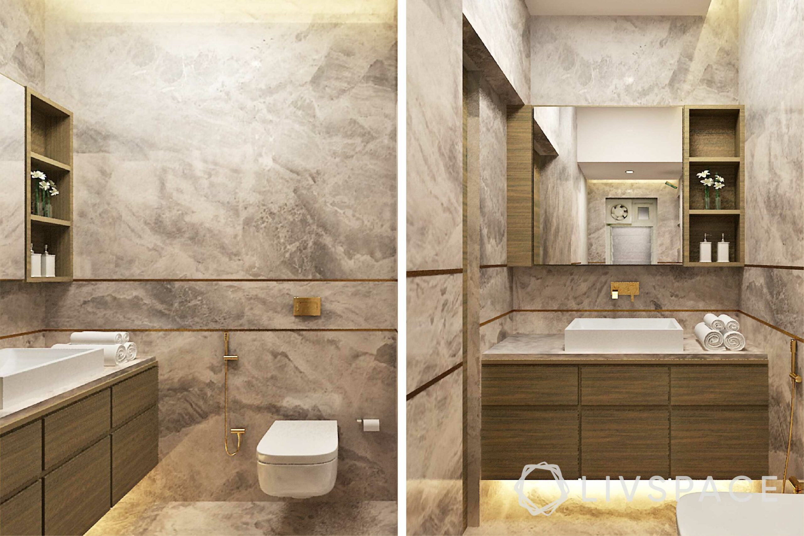 modern villa design-bathroom design-italian marble designs-sink and cabinet