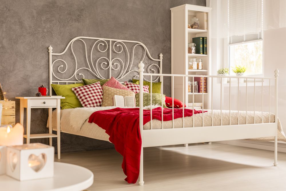 bed style-open frame bed-white bed