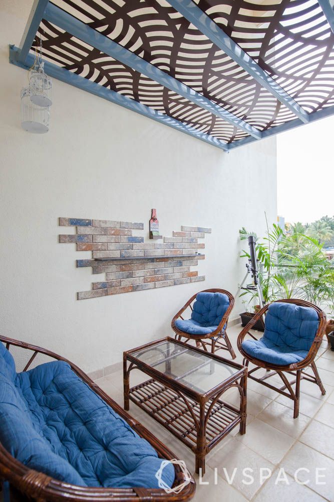 home balcony design-jaali roof-balcony furniture-wall art