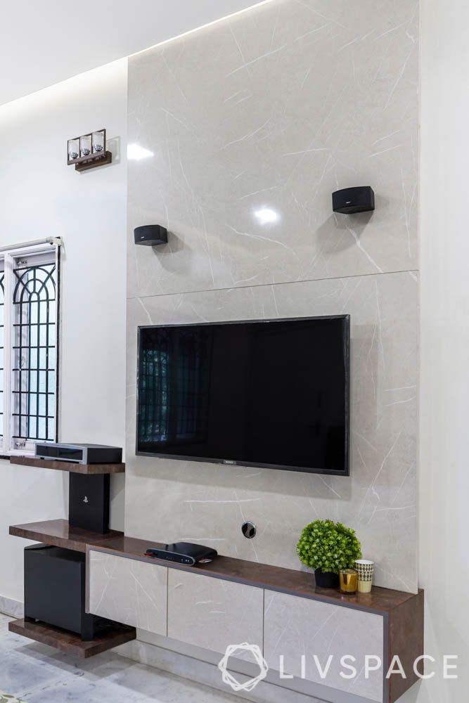 simple-bedroom-interior-design-wall-mounted-tv-unit-laminate