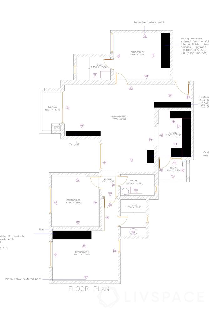 simple interior design-floor plan