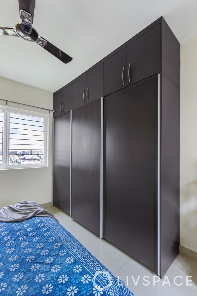 simple interior design-grey matte wardrobe-sliding door-loft