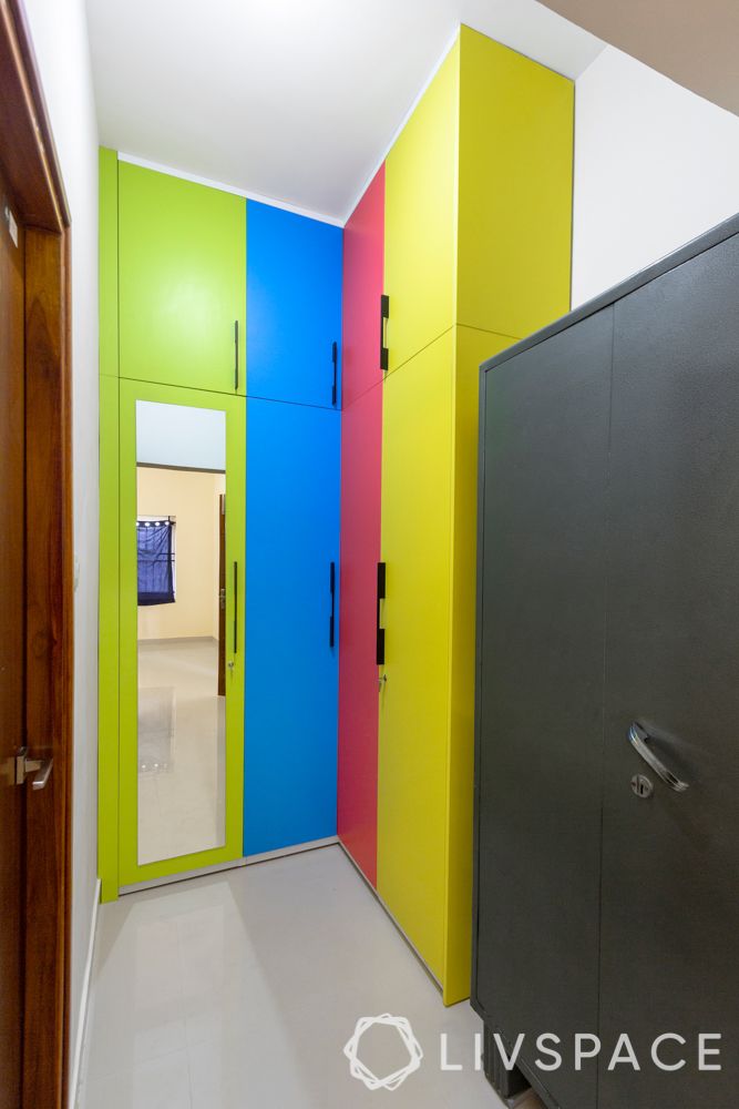 kids bedroom-laminate wardrobe-colourful wardrobe