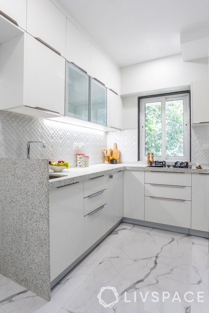 kitchen trends 2020-white kitchen-onyx tile flooring
