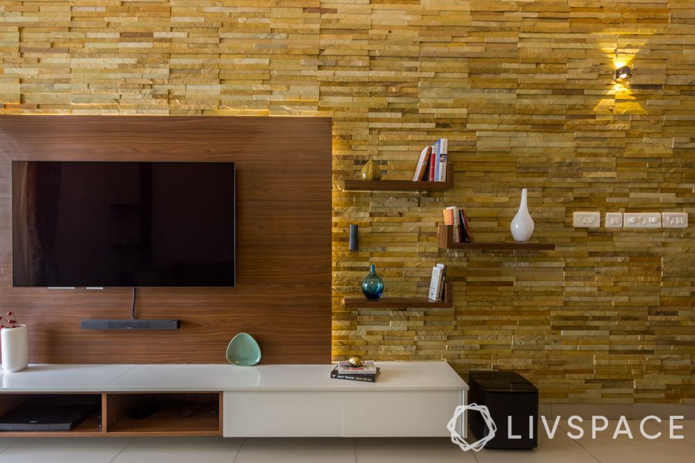 Wall design ideas-stone cladding-living room