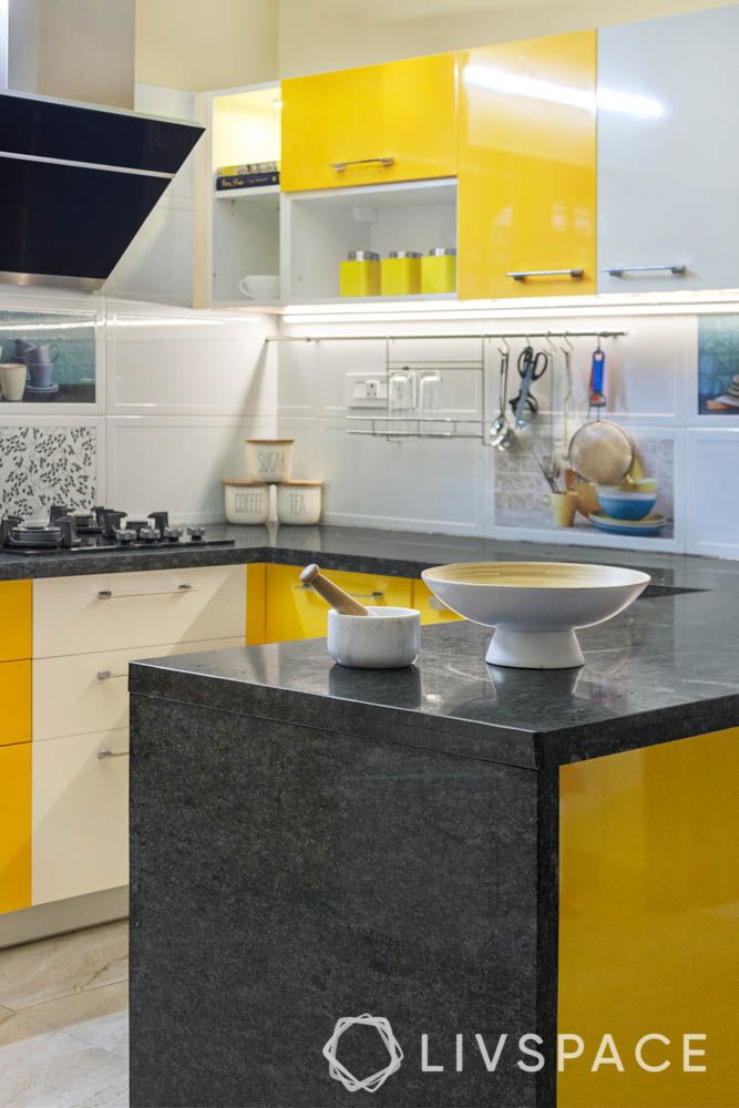 top 10 interior designers in bangalore-accessory rack-open shelves-granite countertop