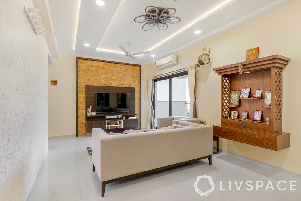 best interiors in bangalore-TV unit-pooja unit-coffee table design-crockery cabinet