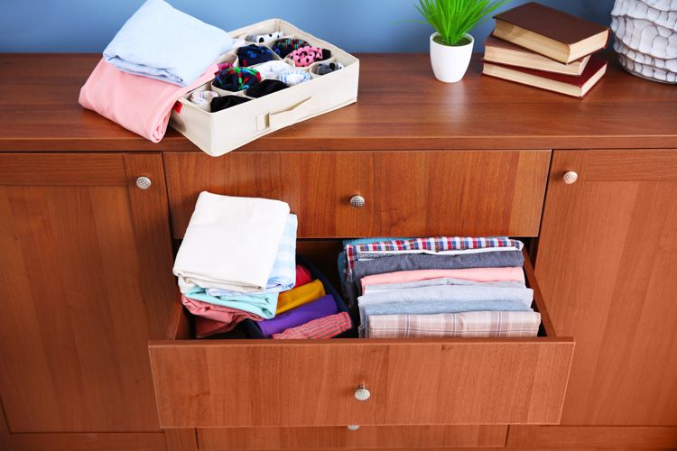how to clean house-folded clothes-chest of drawers