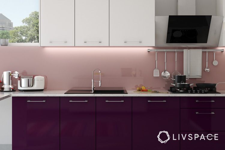 how to clean house-laminate-purple kitchen-one wall kitchen