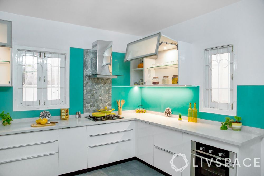 modern kitchen cabinets-aquamarine backsplash-white cabinets-servo-drive-white kitchen cabinets