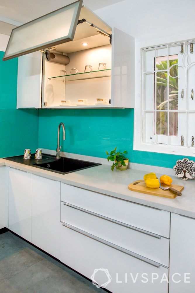 modern kitchen cabinets-aquamarine backsplash-white cabinets-servo-drive-white kitchen cabinets