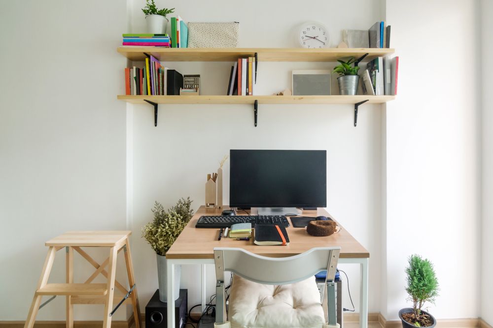 coronavirus prevention methods-desk chair-shelves-stool-workspace