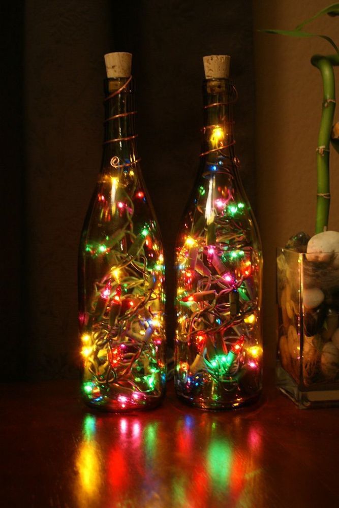 diy ideas for the home-glass bottles-string lights