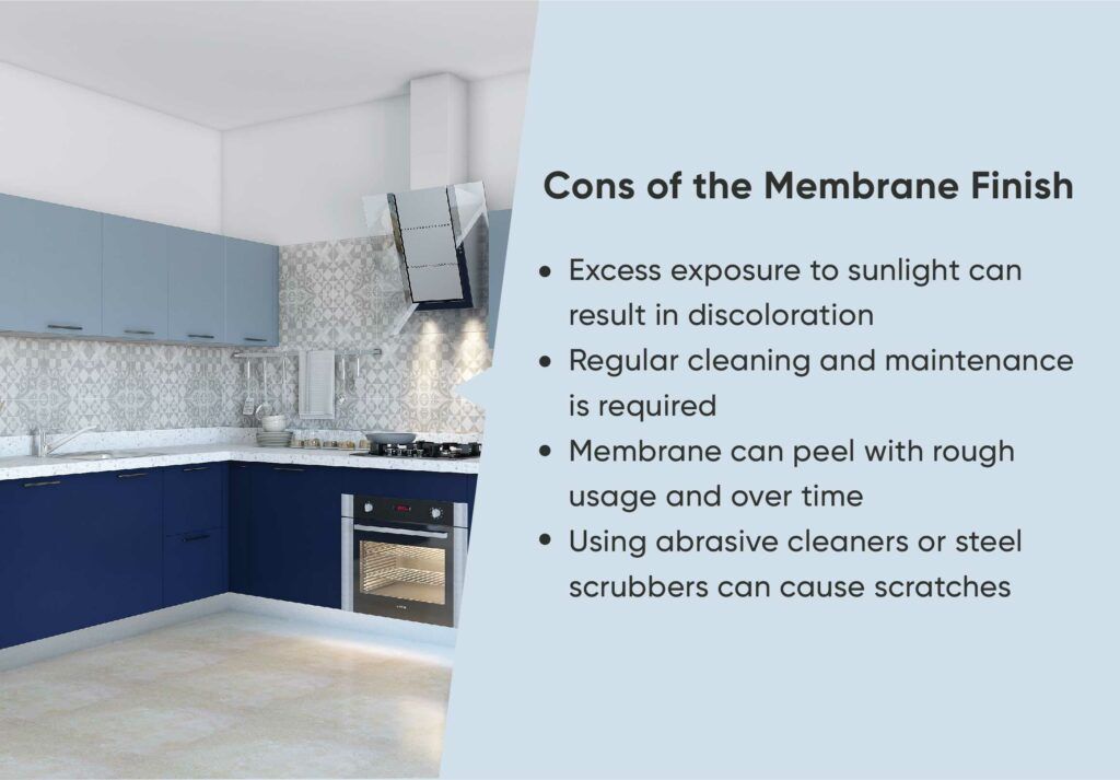 membrane finish-blue cabinets-tiles backsplash-membrane finish