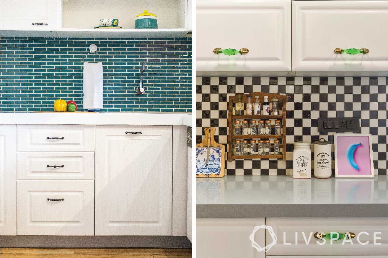 kitchen-materials-backsplash-blue-tiles-black-white-mosaic