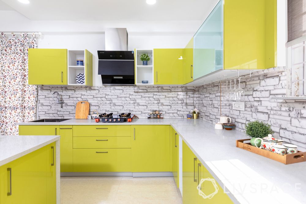 Kitchen room design-hob-sink-quartz countertop-membrane kitchen