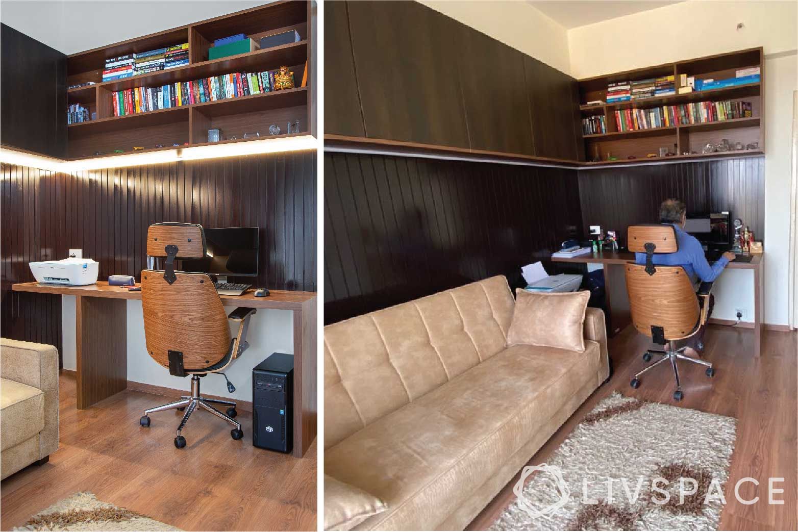 home-office-wooden-panels-bookshelf-chair